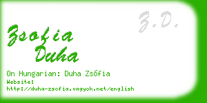 zsofia duha business card